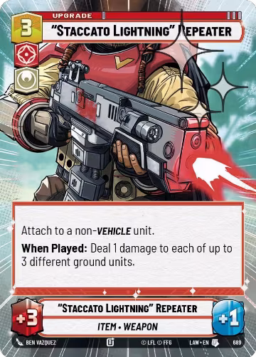 "Staccato Lightning" Repeater (Hyperspace Foil) (689), A Lawless Time — Star Wars card price