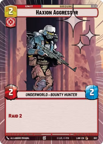 Haxion Aggressor (Hyperspace Foil) (692), A Lawless Time — Star Wars card price