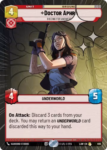 Doctor Aphra - Digging for Answers (Hyperspace Foil) (696), A Lawless Time — Star Wars card price