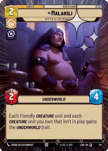 Malakili - Keeper of the Menagerie (Hyperspace Foil) (714), A Lawless Time — Star Wars card price