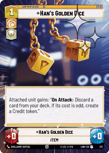 Han's Golden Dice (Hyperspace Foil) (727), A Lawless Time — Star Wars card price