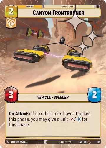 Canyon Frontrunner (Hyperspace Foil) (730), A Lawless Time — Star Wars card price