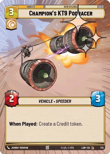Champion's KT-9 Podracer (Hyperspace Foil) (734), A Lawless Time — Star Wars card price