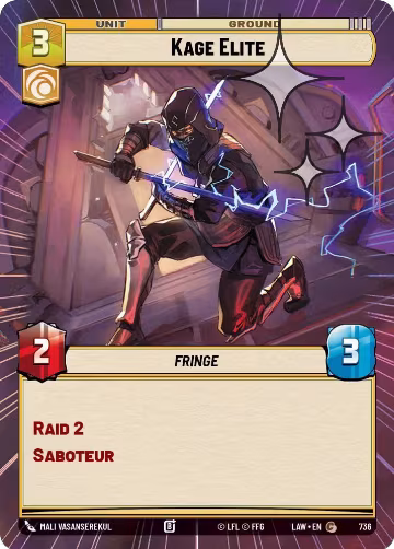 Kage Elite (Hyperspace Foil) (736), A Lawless Time — Star Wars card price