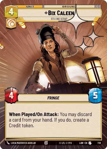 Bix Caleen - Selling Scrap (Hyperspace Foil) (738), A Lawless Time — Star Wars card price