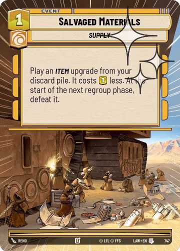 Salvaged Materials (Hyperspace Foil) (747), A Lawless Time — Star Wars card price