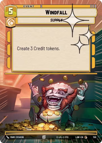 Windfall (Hyperspace Foil) (750), A Lawless Time — Star Wars card price