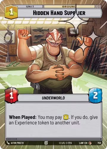 Hidden Hand Supplier (Hyperspace Foil) (759), A Lawless Time — Star Wars card price