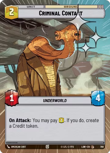 Criminal Contact (Hyperspace Foil) (760), A Lawless Time — Star Wars card price