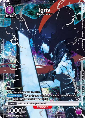 Igris (R*) (UE17BT/SLG-1-028), SOLO LEVELING — Union Arena card price