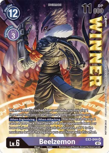 Beelzemon (Beelzemon Cup Store Winner) (EX2-044 SR) — card price