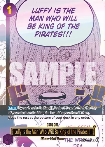 Luffy Is the Man Who Will Be King of the Pirates!!! (Japanese Version 3rd Anniversary Set) (OP12-079), One Piece Promotion Cards — One Piece card price