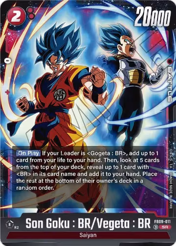 Son Goku : BR/Vegeta : BR (FB09-011), Dual Evolution — DB Fusion card price