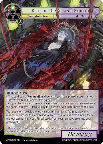 Rite of Death and Rebirth (MP03-067 SR), Masterpiece Collection 03 "Dimensional Hope" — Force of Will card price