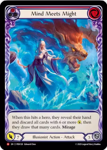 Mind Meets Might (Red) (Extended Art) (PEN128), Compendium of Rathe — Flesh & Blood card price