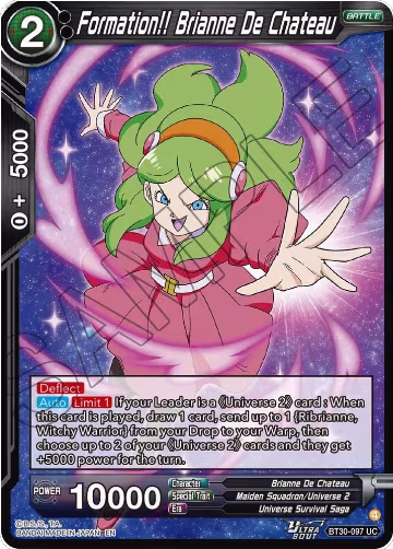 Formation!! Brianne De Chateau (BT30-097), Three Glorious Fighters — DB Super card price