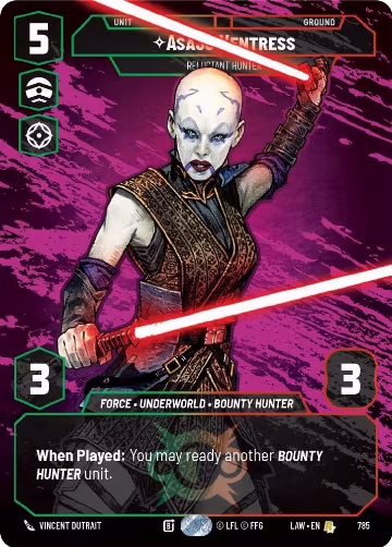 Asajj Ventress - Reluctant Hunter (Prestige) (785), A Lawless Time — Star Wars card price