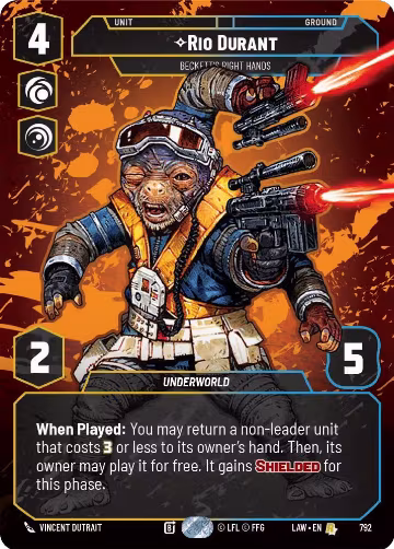 Rio Durant - Beckett's Right Hands (Prestige) (792), A Lawless Time — Star Wars card price