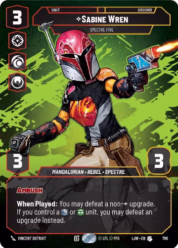 Sabine Wren - Spectre Five (Prestige) (796), A Lawless Time — Star Wars card price