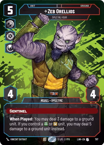Zeb Orellios - Spectre Four (Prestige) (797), A Lawless Time — Star Wars card price