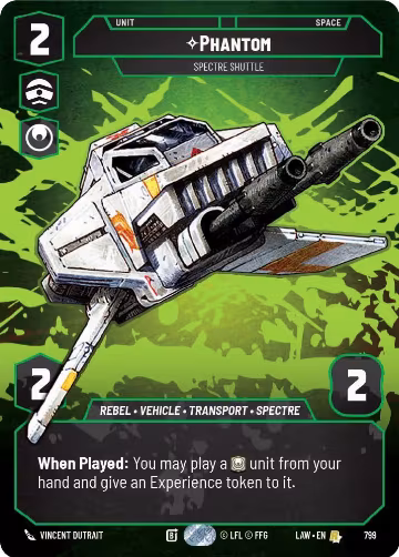 Phantom - Spectre Shuttle (Prestige) (799), A Lawless Time — Star Wars card price