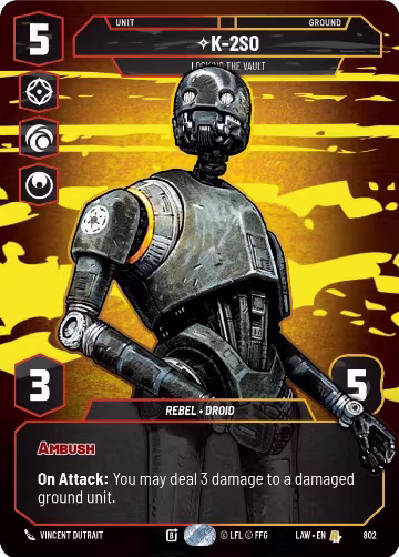 K-2S0 - Locking the Vault (Prestige) (802), A Lawless Time — Star Wars card price