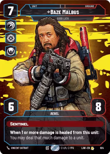 Baze Malbus - Good Luck (Prestige) (804), A Lawless Time — Star Wars card price