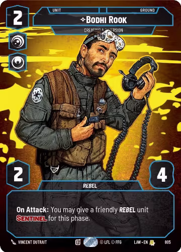 Bodhi Rook - Creating a Diversion (Prestige) (805), A Lawless Time — Star Wars card price