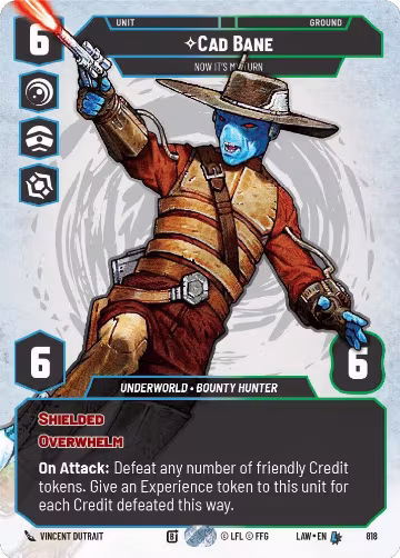 Cad Bane - Now It's My Turn (Prestige) (818), A Lawless Time — Star Wars card price
