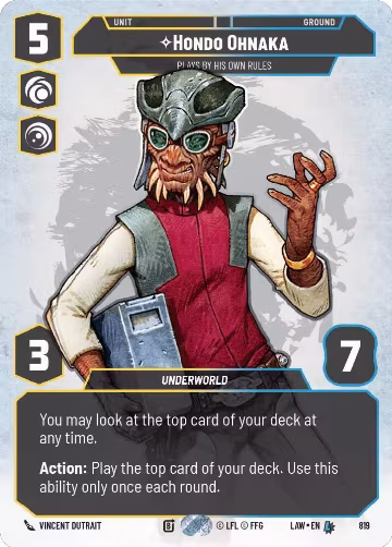 Hondo Ohnaka - Plays By His Own Rules (Prestige) (819), A Lawless Time — Star Wars card price