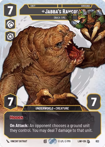 Jabba's Rancor - Snack Time! (Prestige) (822), A Lawless Time — Star Wars card price
