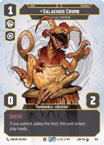 Salacious Crumb - Cackling Companion (Prestige) (823), A Lawless Time — Star Wars card price