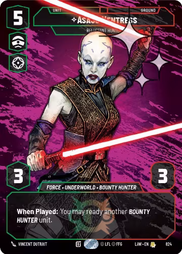 Asajj Ventress - Reluctant Hunter (Prestige Foil) (824), A Lawless Time — Star Wars card price