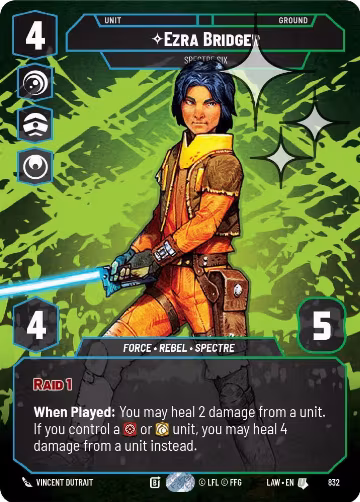 Ezra Bridger - Spectre Six (Prestige Foil) (832), A Lawless Time — Star Wars card price