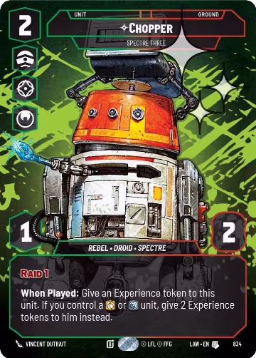 Chopper - Spectre Three (Prestige Foil) (834), A Lawless Time — Star Wars card price