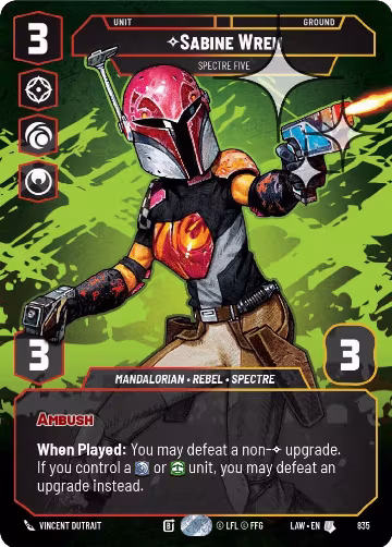 Sabine Wren - Spectre Five (Prestige Foil) (835), A Lawless Time — Star Wars card price