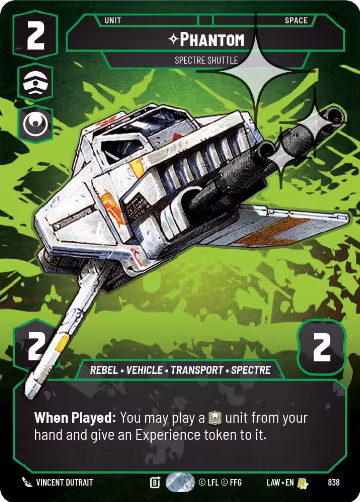 Phantom - Spectre Shuttle (Prestige Foil) (838), A Lawless Time — Star Wars card price