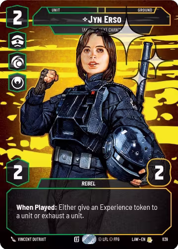 Jyn Erso - Take the Next Chance (Prestige Foil) (839), A Lawless Time — Star Wars card price