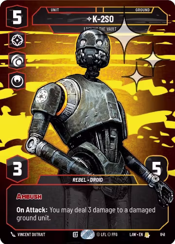 K-2S0 - Locking the Vault (Prestige Foil) (841), A Lawless Time — Star Wars card price