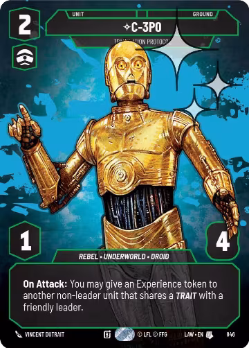 C-3PO - Translation Protocol (Prestige Foil) (846), A Lawless Time — Star Wars card price