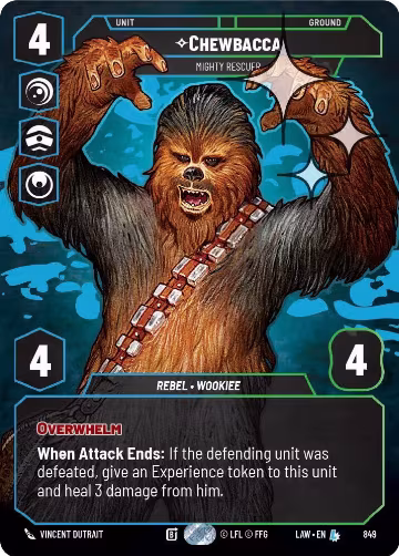 Chewbacca - Mighty Rescuer (Prestige Foil) (849), A Lawless Time — Star Wars card price