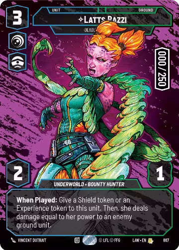 Latts Razzi - Deadly Whipmaster (Serialized) (867), A Lawless Time — Star Wars card price