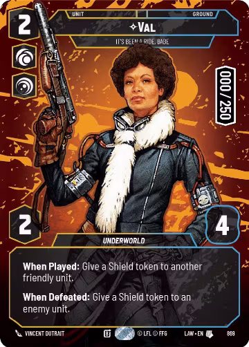 Val - It's Been a Ride, Babe (Serialized) (869), A Lawless Time — Star Wars card price