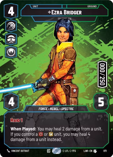 Ezra Bridger - Spectre Six (Serialized) (871), A Lawless Time — Star Wars card price