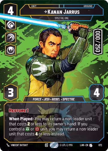 Kanan Jarrus - Spectre One (Serialized) (872), A Lawless Time — Star Wars card price