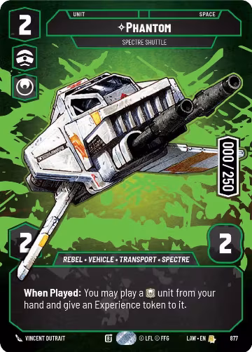 Phantom - Spectre Shuttle (Serialized) (877), A Lawless Time — Star Wars card price