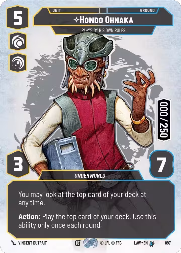 Hondo Ohnaka - Plays By His Own Rules (Serialized) (897), A Lawless Time — Star Wars card price