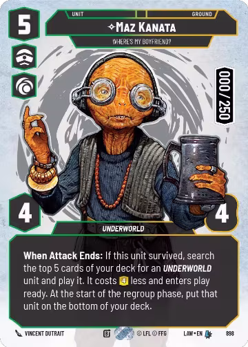 Maz Kanata - Where's My Boyfriend? (Serialized) (898), A Lawless Time — Star Wars card price