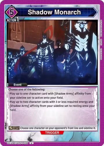 Shadow Monarch (UE17BT/SLG-1-039), SOLO LEVELING — Union Arena card price