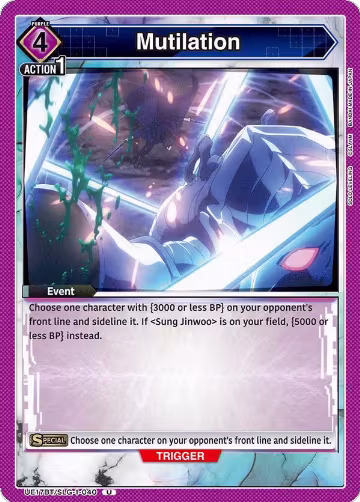 Mutilation (UE17BT/SLG-1-040), SOLO LEVELING — Union Arena card price